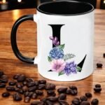 Personalized Floral Initial Mug A-Z