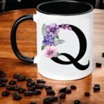 Personalized Floral Initial Mug A-Z