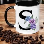 Personalized Floral Initial Mug A-Z