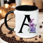 Personalized Floral Initial Mug A-Z