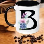 Personalized Floral Initial Mug A-Z