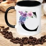 Personalized Floral Initial Mug A-Z