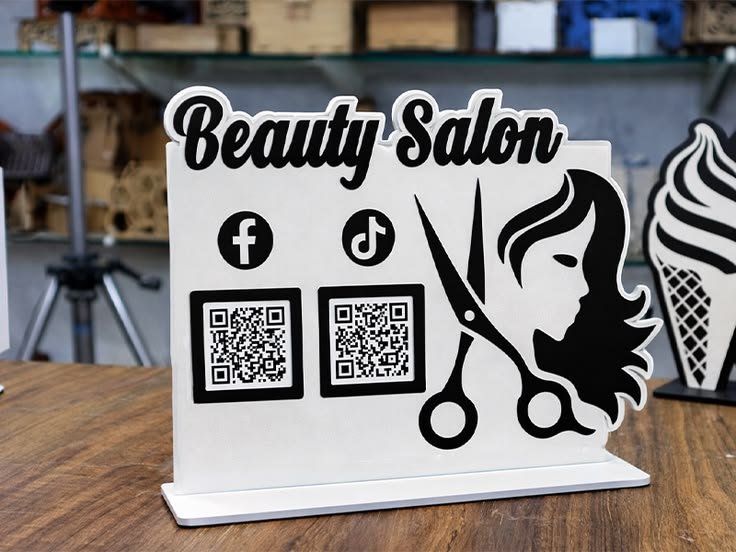 Personalized Acrylic QR Code Sign Stand