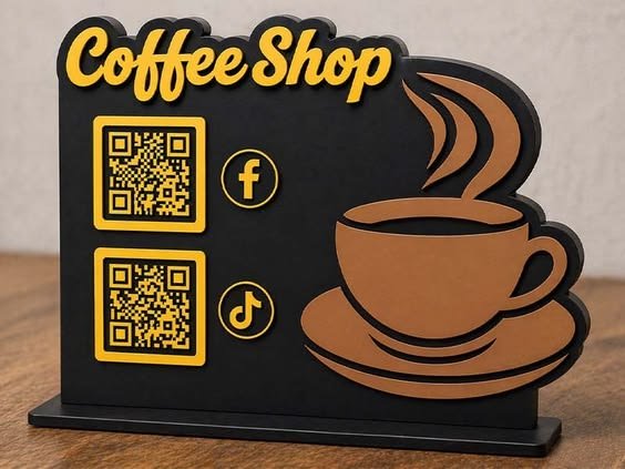 Personalized Acrylic QR Code Sign Stand