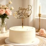 Gold Mirror Acrylic Happy Birthday Cake Topper