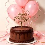 Gold Mirror Acrylic Happy Birthday Cake Topper