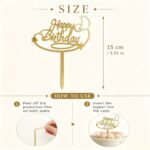 Gold Mirror Acrylic Happy Birthday Cake Topper