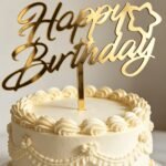 Gold Mirror Acrylic Happy Birthday Cake Topper