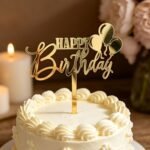 Gold Mirror Acrylic Happy Birthday Cake Topper
