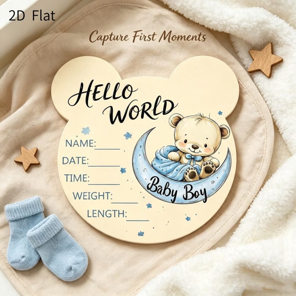 Baby Birth Announcement Plaque, Newborn Baby Name Sign