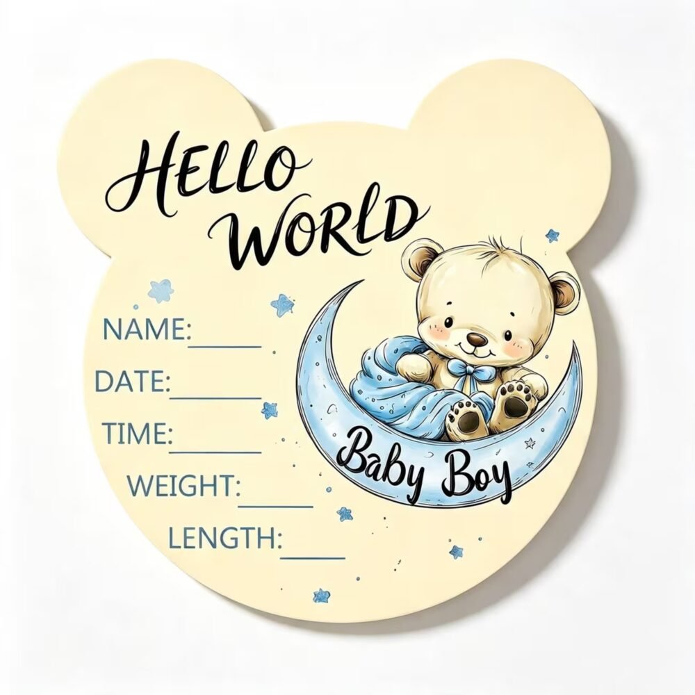 Baby Birth Announcement Plaque, Newborn Baby Name Sign