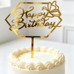 Gold Mirror Acrylic Happy Birthday Cake Topper