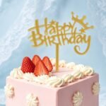 Gold Mirror Acrylic Happy Birthday Cake Topper