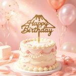 Gold Mirror Acrylic Happy Birthday Cake Topper