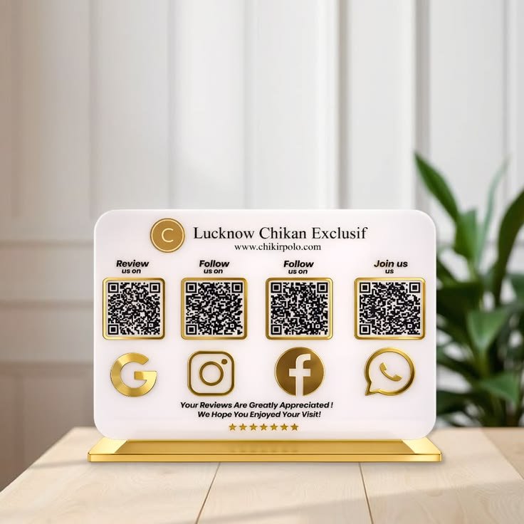 Personalized Acrylic QR Code Sign Stand